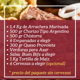 PAQUETE ARRACHERA MARINADA CON CHORIZO